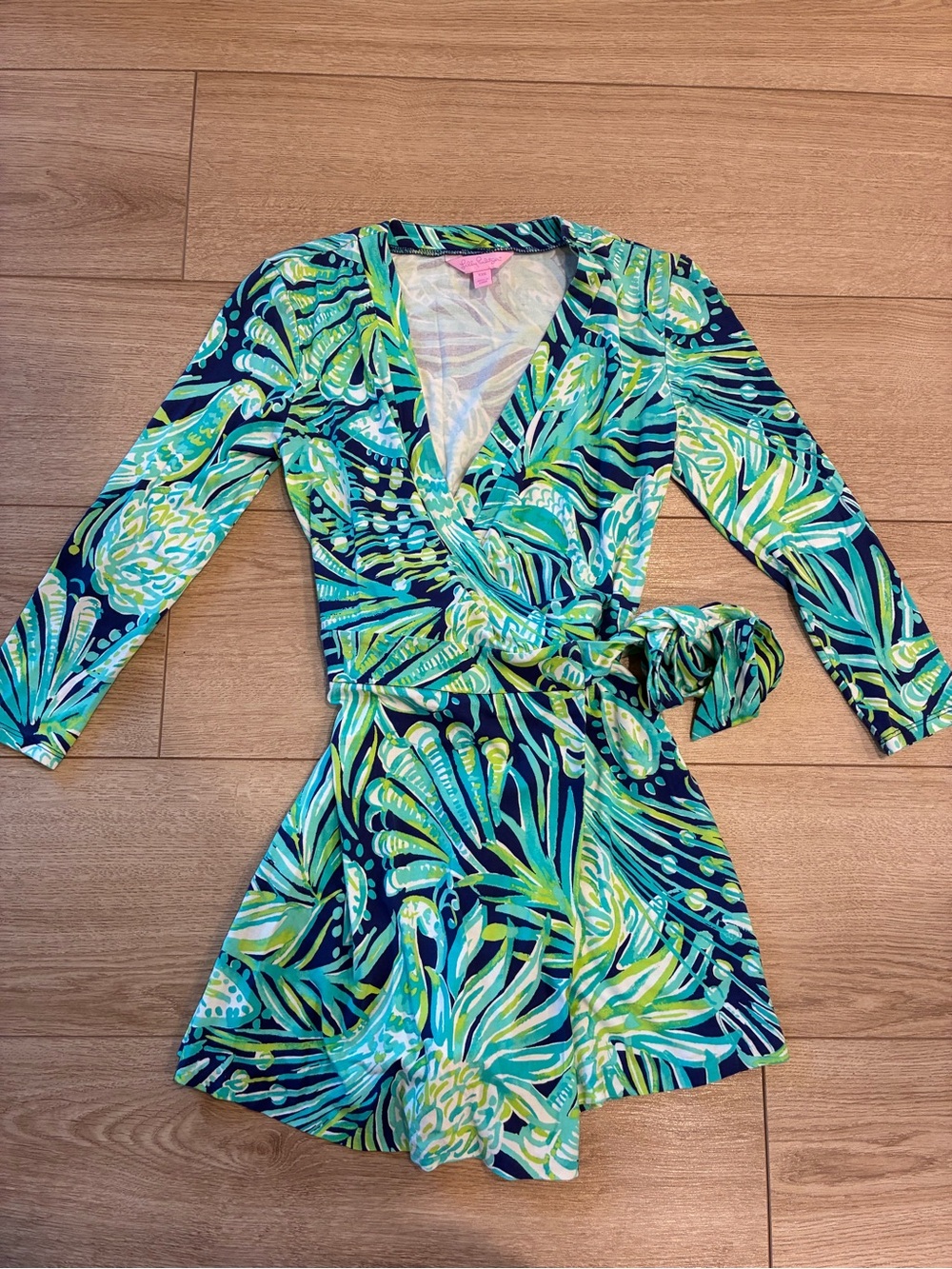 Lilly Pulitzer Women’s Karlie Wrap Romper Blue Green Size XXS - Picture 2 of 7